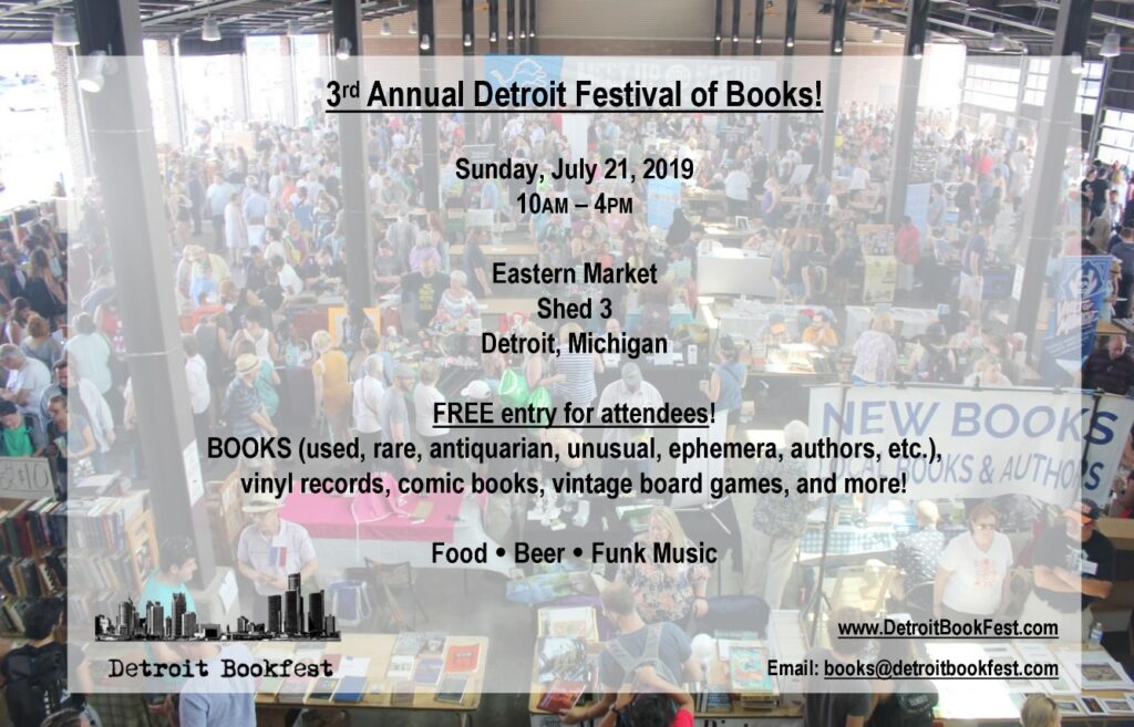 Announcing 3rd Annual Detroit Festival of Books! – July 21st, 2019