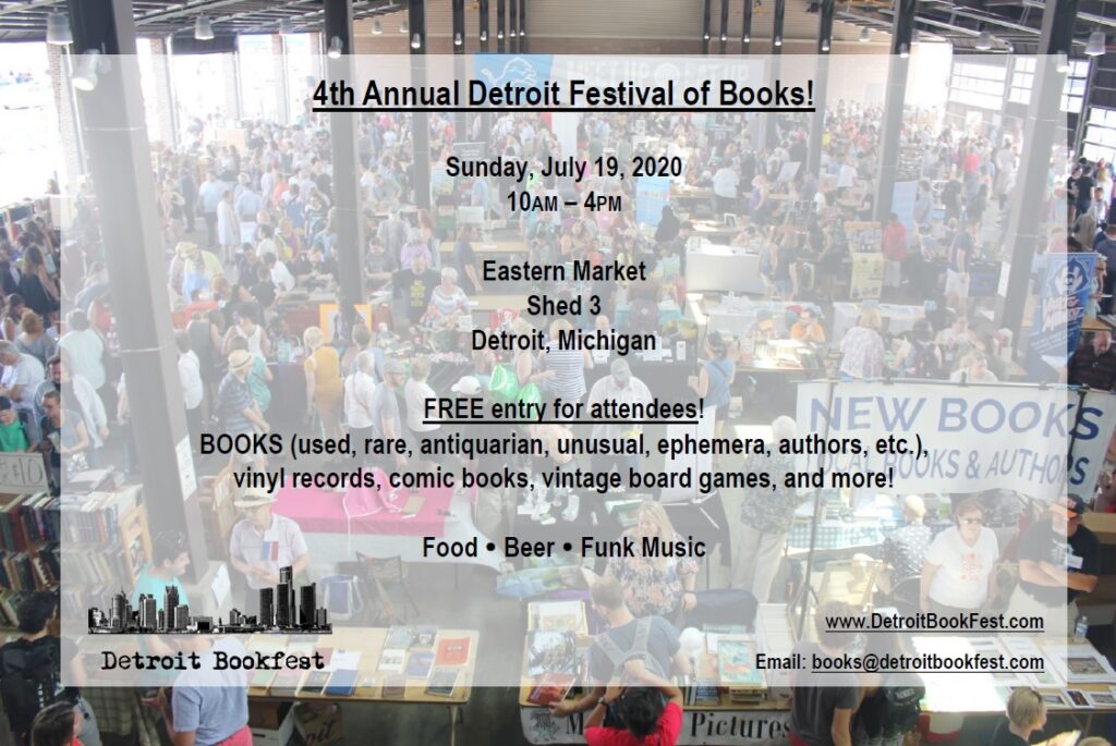 Announcing 4th Annual Detroit Festival of Books! – July 19th, 2020